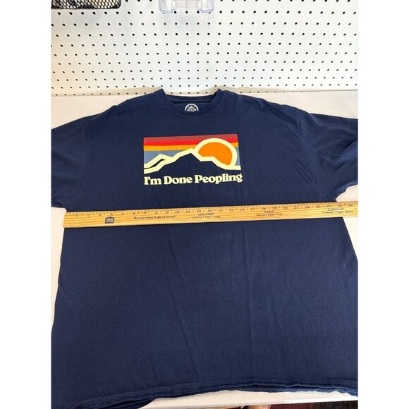 Dom Mens Navy Blue I'm Done Peopling Casual T-Shirt Size 2XL Short Sleeve - Picture 5 of 8